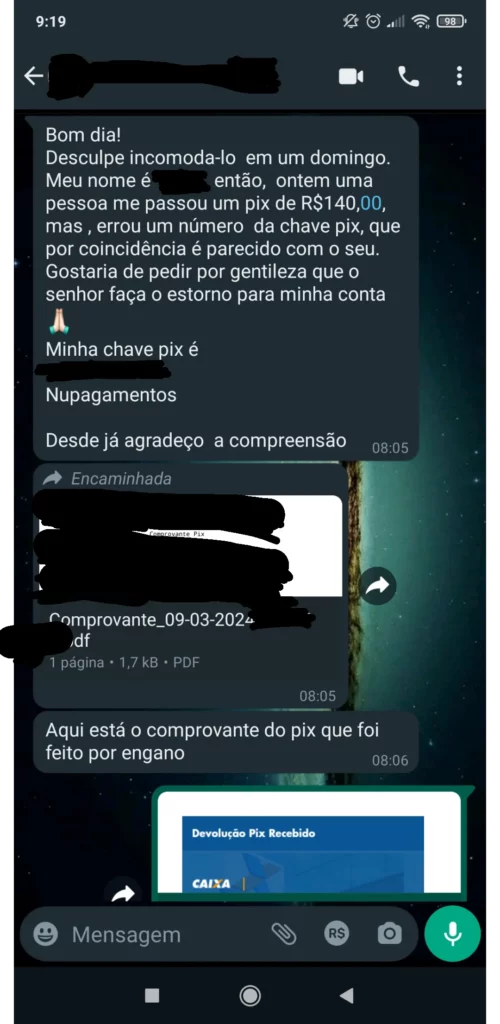 golpe pix falso